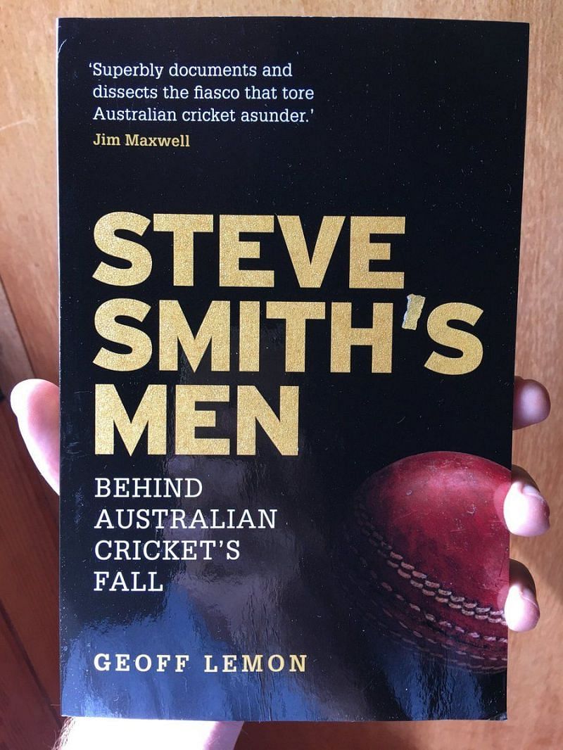 Steve Smith's Men, titled ingeniously and ironically, in the hands of its very author (Picture courtesy: Geoff Lemon Sport via Twitter)